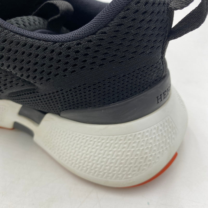 【中古品】【メンズ】 HERMES エルメス HEROES H DETAIL 232985Z ヒーローズ H ディテール 靴 スニーカー 183-260417-ks-02-tei サイズ：42.5 (27cm~27.5cm) 本体のみ カラー：ブラック 万代Net店