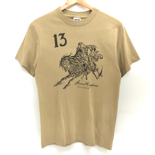 【中古品】【メンズ】 ANVIL GRIM REAPER ON HORSEBACK S/S PRINT TEE 半袖 Tシャツ トップス 古着 ヴィンテージ 146-260617-rs-09-fur サイズ：S カラー：サンド 万代Net店