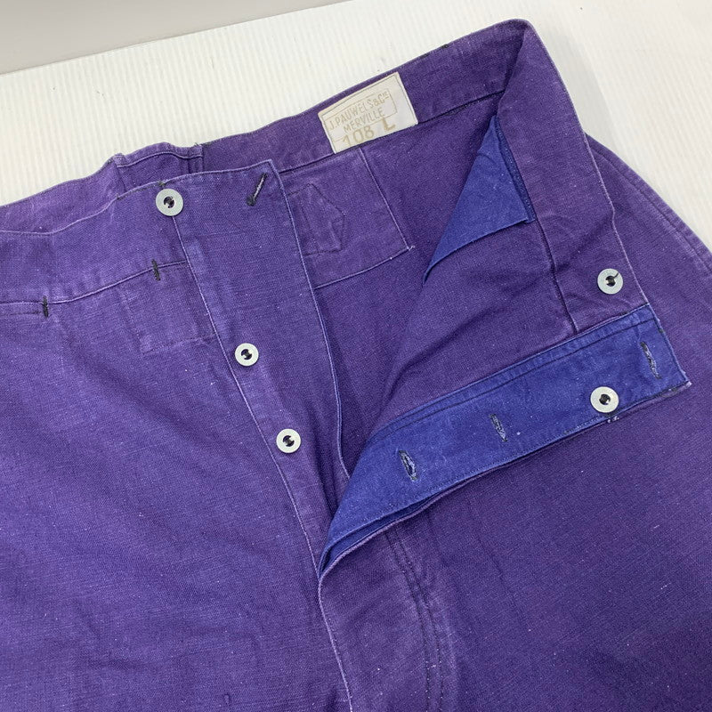 【中古品】【メンズ】 FRENCH ARMY フレンチ アーミー 40S メタルボタン 針刺しシンチバック WORK TROUSERS ワーク トラウザーズ ボトムス ズボン 157-260322-cs-08-izu サイズ：108 L カラー：パープル 万代Net店