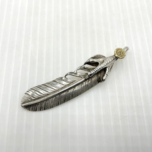 【中古品】【メンズ】 WING ROCK ウィング ロック FEATHER TALON GOLD METAL FC-2 フェザー 銀爪 金メタル 左向き アクセサリー ペンダントトップ 191-260907-sa-03-teih カラー：シルバー 万代Net店