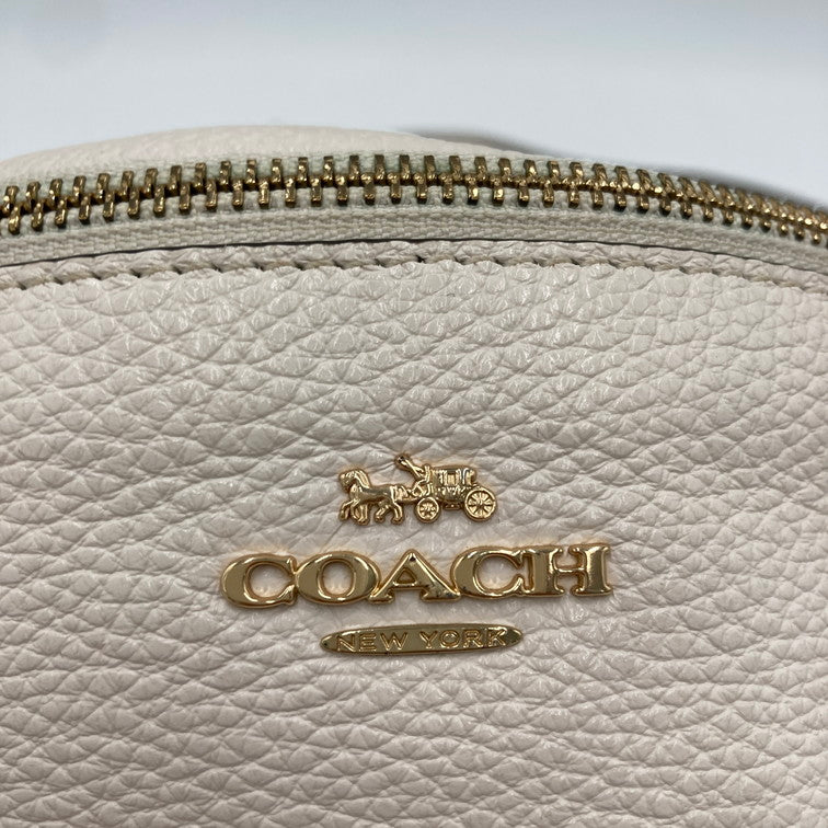 【中古品】【メンズ/レディース】 COACH コーチ F48738 ウエストバッグ ウエストポーチ LEATHER ペブルド レザー ベルトバッグ 180-250303-OR-05-iwa カラー：ホワイト/ゴールド系 万代Net店