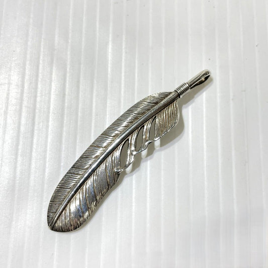 【中古品】【メンズ】 WING ROCK ウィング ロック PLAIN SV FEATHER F-2 プレーン シルバー フェザー 右向き アクセサリー ペンダントトップ 191-260907-sa-05-teih カラー：シルバー 万代Net店