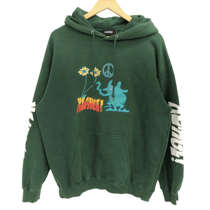 【中古品】【メンズ】 XLARGE エクストララージ PEACE WORLD PULLOVER HOODIE 101221012004 プルオーバー フーディ パーカー 長袖 トップス 古着 142-260904-rs-12-fur サイズ：M カラー：グリーン 万代Net店