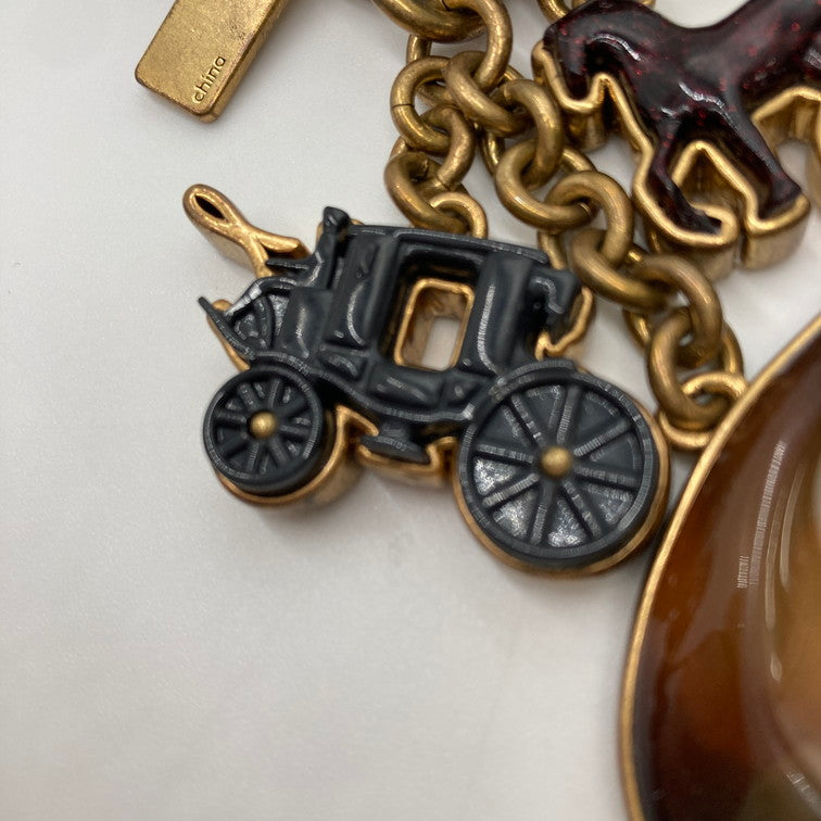 【現状渡し品】【レディース】 COACH コーチ 79175-B4 マルチアイコン バッグチャーム 182-250304-OR-02-iwa カラー：ゴールド/ブラウン/ブラック系 万代Net店