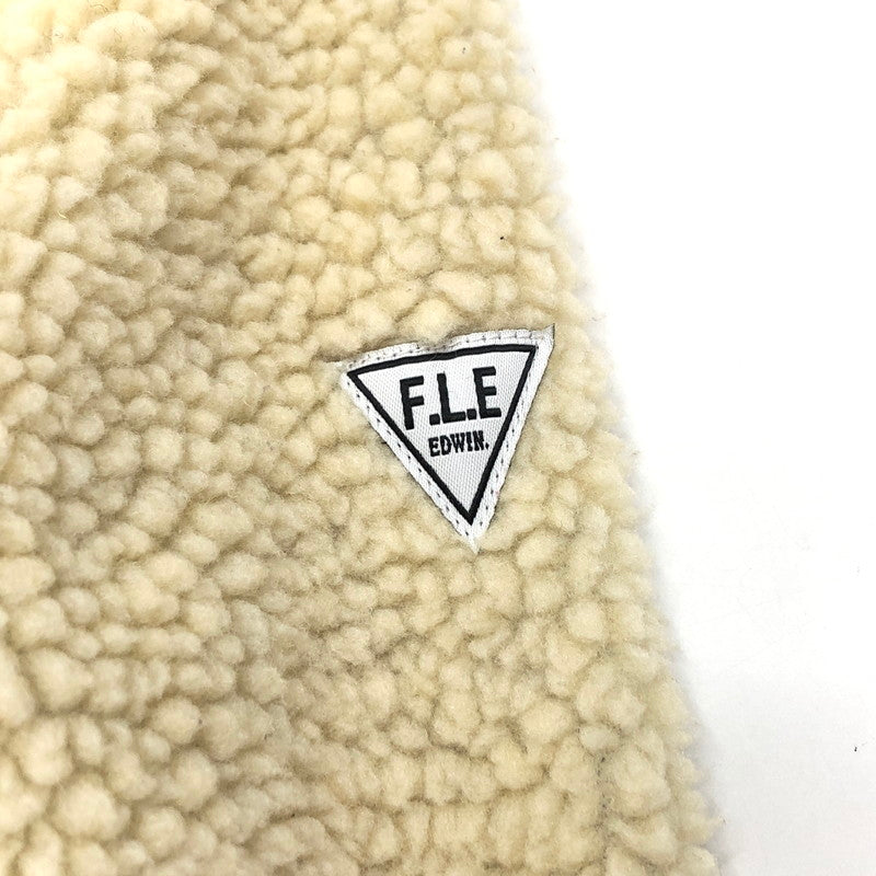 【現状渡し品】【メンズ】 EDWIN エドウィン FLEECE JACKET ET5797-118 ボアジャケット フリースジャケット アウター 145-260323-rs-04-fur サイズ：L カラー：アイボリー系/ネイビー 万代Net店