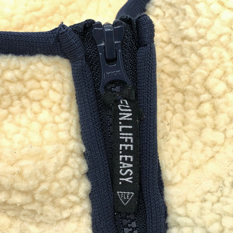 【現状渡し品】【メンズ】 EDWIN エドウィン FLEECE JACKET ET5797-118 ボアジャケット フリースジャケット アウター 145-260323-rs-04-fur サイズ：L カラー：アイボリー系/ネイビー 万代Net店