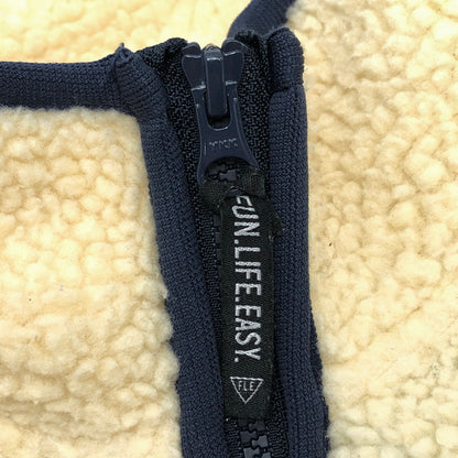 【現状渡し品】【メンズ】 EDWIN エドウィン FLEECE JACKET ET5797-118 ボアジャケット フリースジャケット アウター 145-260323-rs-04-fur サイズ：L カラー：アイボリー系/ネイビー 万代Net店