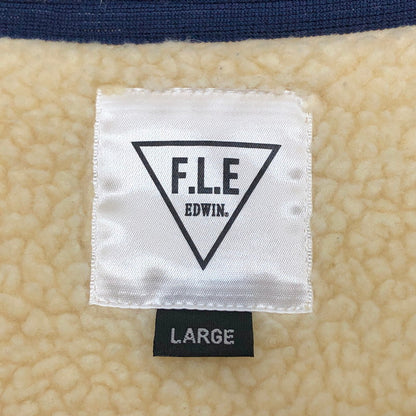 【現状渡し品】【メンズ】 EDWIN エドウィン FLEECE JACKET ET5797-118 ボアジャケット フリースジャケット アウター 145-260323-rs-04-fur サイズ：L カラー：アイボリー系/ネイビー 万代Net店