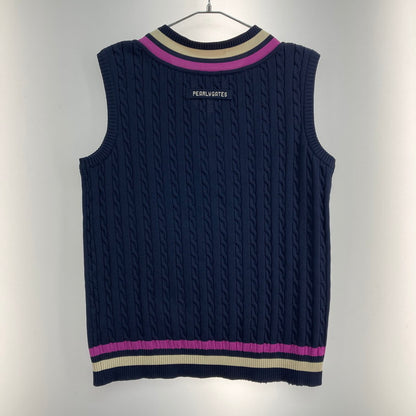 【中古品】【メンズ】 PEARLY GATES パーリーゲイツ 053-173103 ニットベスト 147-260322-WA-03-iwa サイズ：5 カラー：ネイビー 万代Net店