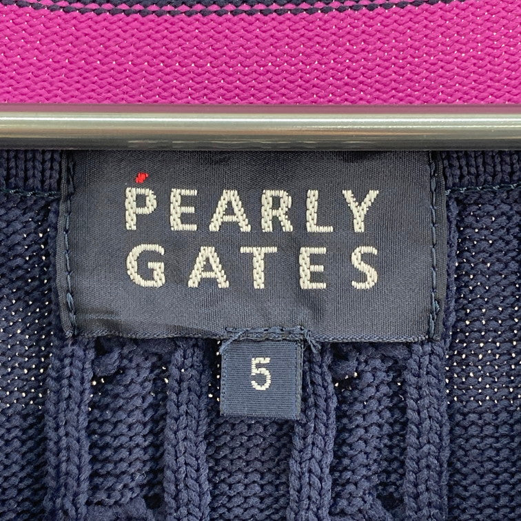 【中古品】【メンズ】 PEARLY GATES パーリーゲイツ 053-173103 ニットベスト 147-260322-WA-03-iwa サイズ：5 カラー：ネイビー 万代Net店