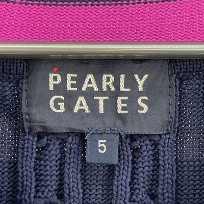 【中古品】【メンズ】 PEARLY GATES パーリーゲイツ 053-173103 ニットベスト 147-260322-WA-03-iwa サイズ：5 カラー：ネイビー 万代Net店