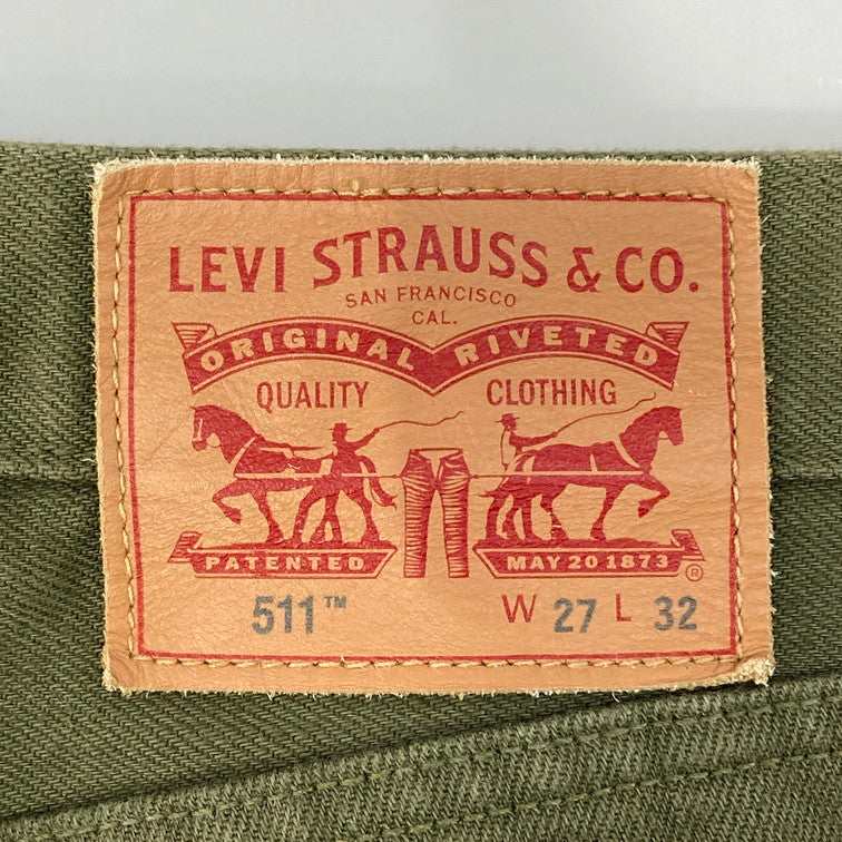【中古品】【メンズ】 Levi's リーバイス 511 デニムパンツ 158-260322-WA-06-iwa サイズ：W27×L32 カラー：オリーブグリーン 万代Net店