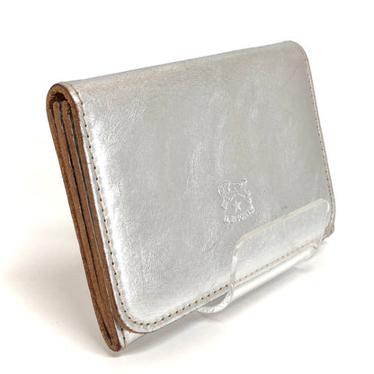 【現状渡し品】【メンズ/レディース】 IL BISONTE イル ビゾンテ CARD CASE SCC004PV0012 カードケース パスケース 名刺入れ カードホルダー 定期入れ レザー 201-250711-rs-04-fur カラー：メタリックシルバー系 万代Net店