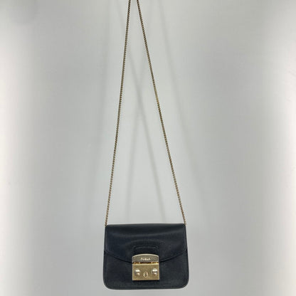 【現状渡し品】【レディース】 Furla フルラ METROPOLIS MINI SHOULDER メトロポリス ミニ ショルダーバッグ 180-251221-SY-06-iwa カラー：ブラック/ゴールド系 万代Net店