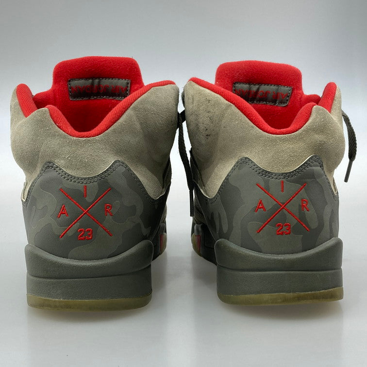 【中古品】【メンズ】 NIKE ナイキ 136027-051 AIR JORDAN 5 RETRO P51 CAMO スニーカー 本体のみ（箱なし） 160-251214-WA-05-iwa サイズ：28.5cm カラー：カーキ レッド 万代Net店