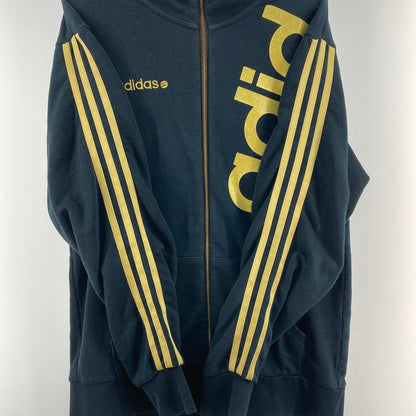 【中古品】【メンズ】 adidas アディダス ジップアップ パーカー 148-260322-WA-08-iwa サイズ：L カラー：ブラック 万代Net店