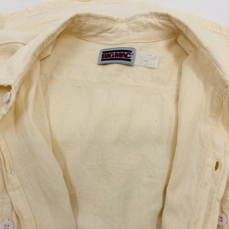 【現状渡し品】【メンズ】 BIGMAC ビッグマック ワークシャツ カジュアルシャツ 長袖 トップス 145-251020-hn-03-fur サイズ：L カラー：クリーム系 万代Net店