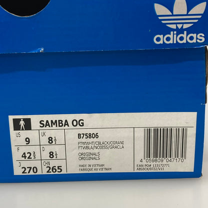 【中古品】【メンズ】 adidas アディダス B75807 SAMBA OG 161-251214-WA-08-iwa サイズ：27.5cm カラー：ブラック ホワイト 万代Net店