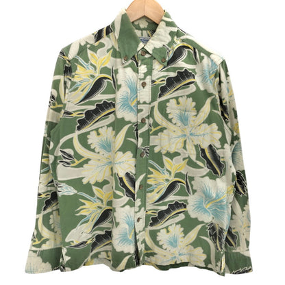 【現状渡し品】【メンズ】 SUN SURF サンサーフ L/S SHIRT SS23187 花柄 総柄 ハワイアンシャツ 長袖 トップス 東洋エンタープライズ アメカジ系 145-251021-rs-02-fur サイズ：S カラー：グリーン系 万代Net店
