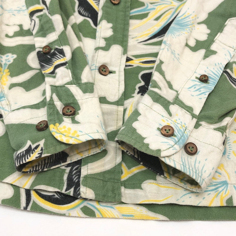 【現状渡し品】【メンズ】 SUN SURF サンサーフ L/S SHIRT SS23187 花柄 総柄 ハワイアンシャツ 長袖 トップス 東洋エンタープライズ アメカジ系 145-251021-rs-02-fur サイズ：S カラー：グリーン系 万代Net店
