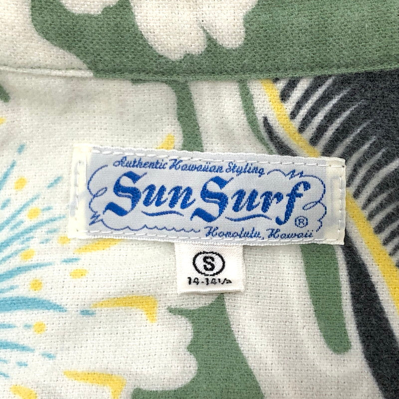 【現状渡し品】【メンズ】 SUN SURF サンサーフ L/S SHIRT SS23187 花柄 総柄 ハワイアンシャツ 長袖 トップス 東洋エンタープライズ アメカジ系 145-251021-rs-02-fur サイズ：S カラー：グリーン系 万代Net店