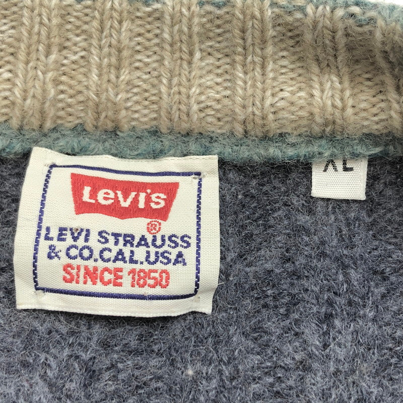 【中古品】【メンズ】 Levi's リーバイス ケーブル編み ニット セーター 長袖 トップス 145-251021-rs-04-fur サイズ：XL カラー：ブルー系 万代Net店