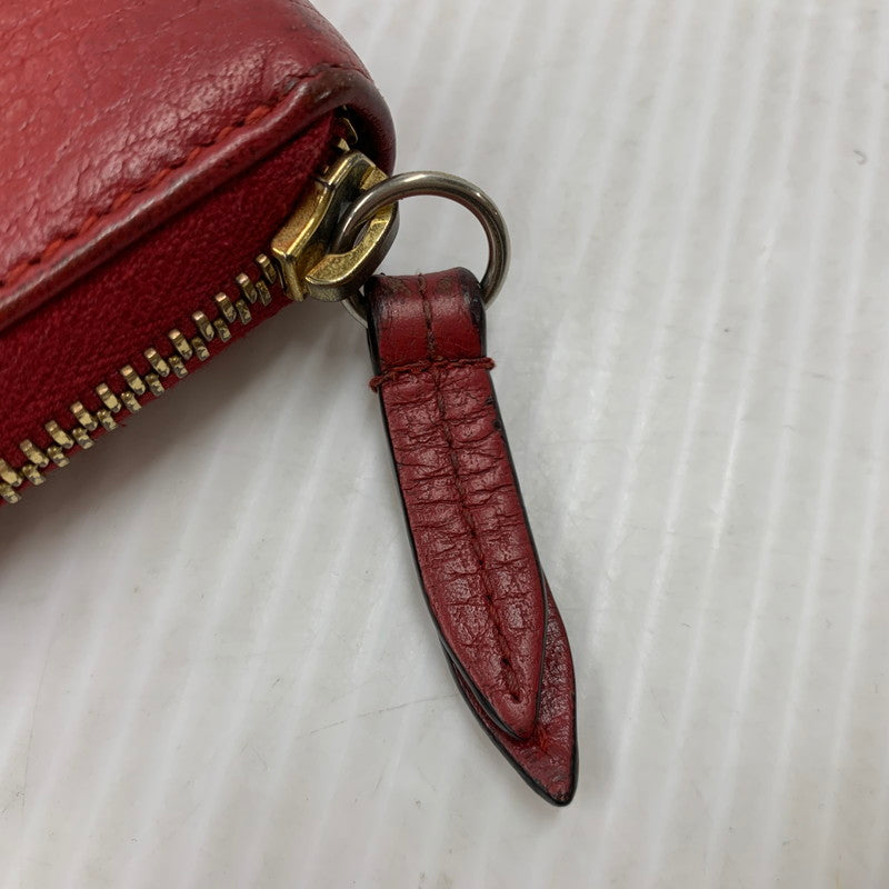 【中古品】【レディース】 456117 GG マーモント ラウンドジップ ウォレット ダブルG 財布 181-260206-kh-03-izu カラー：レッド 万代Net店