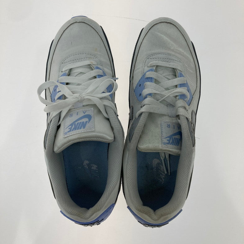 【中古品】【レディース】 NIKE ナイキ FB8570-100 WMNS AIR MAX 90 WHITE GRAY BLUE 靴 スニーカー 箱無し 160-250903-NS-03-iwa サイズ：28cm カラー：WHITE/WOLF GREY-PHOTON DUST 万代Net店