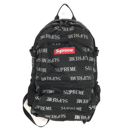 【中古品】【メンズ/レディース】 SUPREME シュプリーム 3M REFLECTIVE REPEAT BACKPACK バックパック リュック ロゴ総柄 鞄 149-260909-rs-01-fur カラー：ブラック 万代Net店