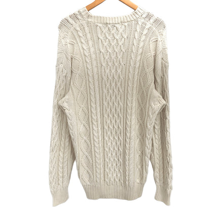 【現状渡し品】【メンズ】 OFF LIMITS 90S FISHERMAN KNIT 34-88126 フィッシャーマンズニット アランセーター 長袖 トップス 古着 ヴィンテージ 146-260907-rs-04-fur サイズ：Free カラー：オフホワイト 万代Net店