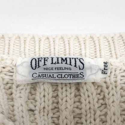 【現状渡し品】【メンズ】 OFF LIMITS 90S FISHERMAN KNIT 34-88126 フィッシャーマンズニット アランセーター 長袖 トップス 古着 ヴィンテージ 146-260907-rs-04-fur サイズ：Free カラー：オフホワイト 万代Net店