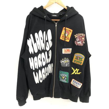 【中古品】【メンズ】 XLARGE エクストララージ MULTI LOGO ZIP UP HOODIE 101244012003 フーディ パーカー 長袖 トップス 古着 142-260907-rs-05-fur サイズ：L カラー：ブラック 万代Net店