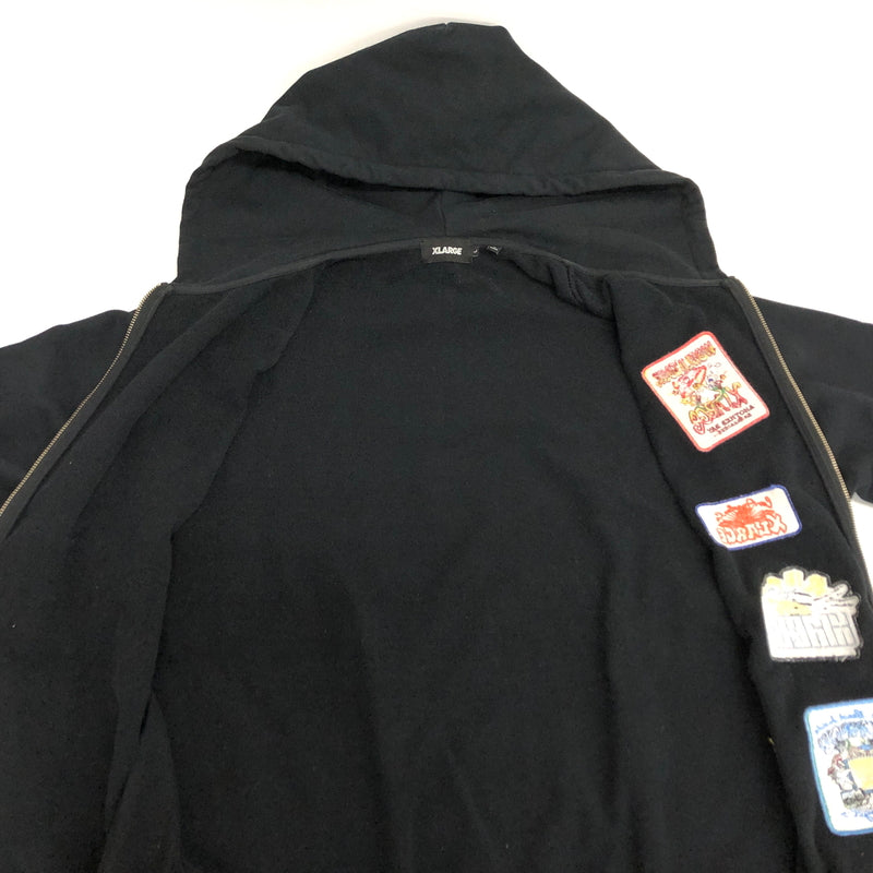 【中古品】【メンズ】 XLARGE エクストララージ MULTI LOGO ZIP UP HOODIE 101244012003 フーディ パーカー 長袖 トップス 古着 142-260907-rs-05-fur サイズ：L カラー：ブラック 万代Net店