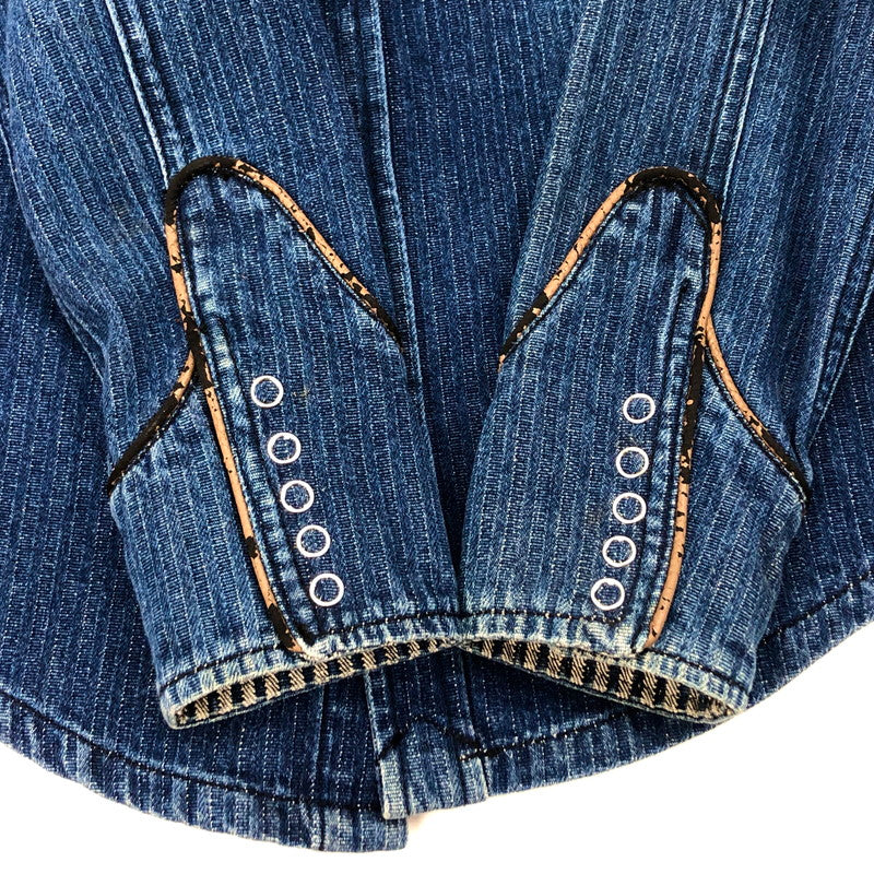 【現状渡し品】【メンズ】 INDIAN インディアン DENIM SHIRT デニムシャツ ウエスタンシャツ 長袖 トップス アメカジ系 145-251223-rs-01-fur サイズ：M カラー：インディゴ 万代Net店