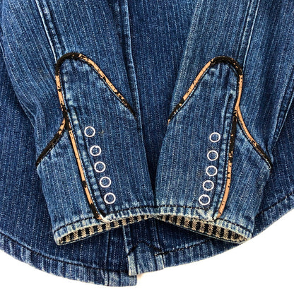 【現状渡し品】【メンズ】 INDIAN インディアン DENIM SHIRT デニムシャツ ウエスタンシャツ 長袖 トップス アメカジ系 145-251223-rs-01-fur サイズ：M カラー：インディゴ 万代Net店