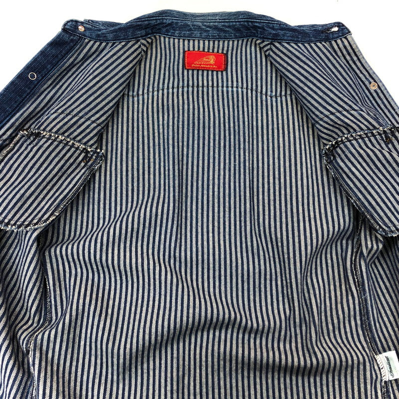 【現状渡し品】【メンズ】 INDIAN インディアン DENIM SHIRT デニムシャツ ウエスタンシャツ 長袖 トップス アメカジ系 145-251223-rs-01-fur サイズ：M カラー：インディゴ 万代Net店