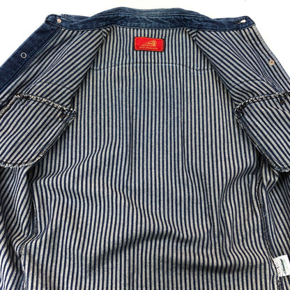 【現状渡し品】【メンズ】 INDIAN インディアン DENIM SHIRT デニムシャツ ウエスタンシャツ 長袖 トップス アメカジ系 145-251223-rs-01-fur サイズ：M カラー：インディゴ 万代Net店