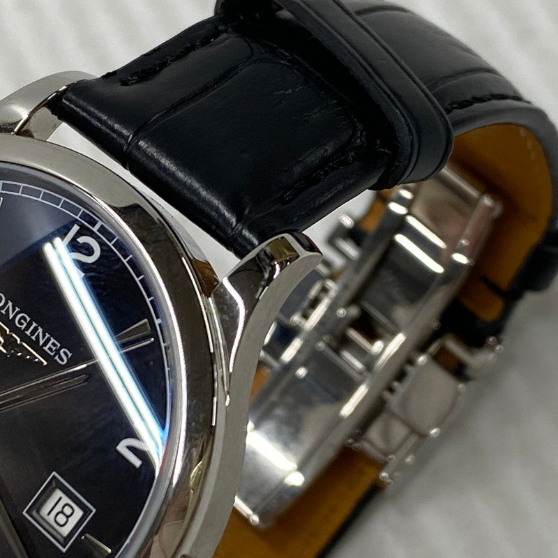 【中古品】【メンズ/レディース】 LONGINES ロンジン L2.820.4.56.2 RECORD AUTOMATIC DATE WATCH レコード オートマチック デイト ウォッチ 腕時計 195-260520-cs-14-izu カラー：ブラック×シルバー 万代Net店