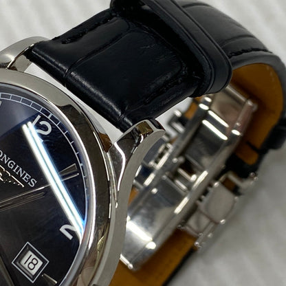 【中古品】【メンズ/レディース】 LONGINES ロンジン L2.820.4.56.2 RECORD AUTOMATIC DATE WATCH レコード オートマチック デイト ウォッチ 腕時計 195-260520-cs-14-izu カラー：ブラック×シルバー 万代Net店