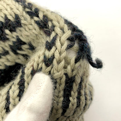 【ジャンク品】【メンズ】 JEFFREY BANKS ジェフリーバンクス WOOL KNIT ウール ニット セーター 長袖 トップス ヴィンテージ系 146-250714-rs-02-fur サイズ：M カラー：カーキ系/ブラック 万代Net店