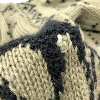 【ジャンク品】【メンズ】 JEFFREY BANKS ジェフリーバンクス WOOL KNIT ウール ニット セーター 長袖 トップス ヴィンテージ系 146-250714-rs-02-fur サイズ：M カラー：カーキ系/ブラック 万代Net店