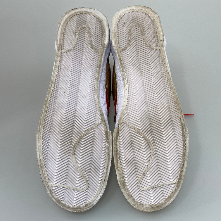 【中古品】【メンズ】 NIKE ナイキ SACAI×NIKE DD1877-200 BLAZER LOW BRITISH TAN ブレーザー ロー スニーカー 160-251219-WA-01-iwa サイズ：29.5cm カラー：LT BRITISH TAN/UNIVERSITY RED 万代Net店