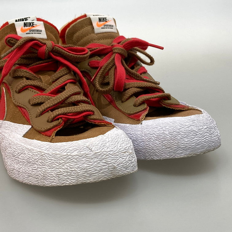 【中古品】【メンズ】 NIKE ナイキ SACAI×NIKE DD1877-200 BLAZER LOW BRITISH TAN ブレーザー ロー スニーカー 160-251219-WA-01-iwa サイズ：29.5cm カラー：LT BRITISH TAN/UNIVERSITY RED 万代Net店
