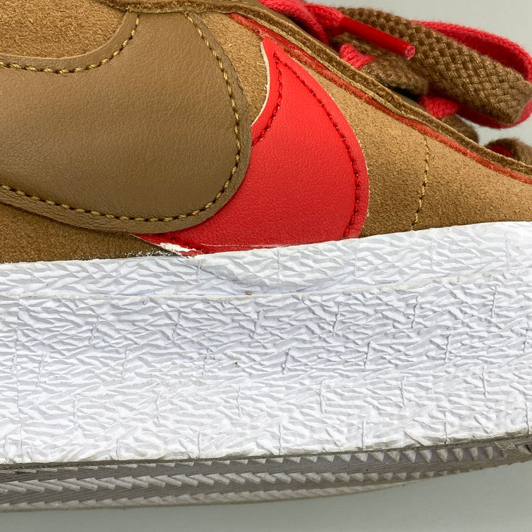 【中古品】【メンズ】 NIKE ナイキ SACAI×NIKE DD1877-200 BLAZER LOW BRITISH TAN ブレーザー ロー スニーカー 160-251219-WA-01-iwa サイズ：29.5cm カラー：LT BRITISH TAN/UNIVERSITY RED 万代Net店