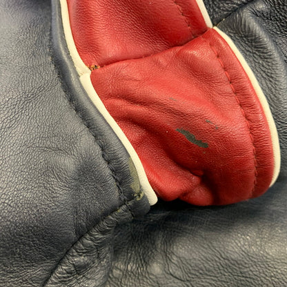 【中古品】【メンズ】 ROCAWEAR ロカウェア LEATHER VARSITY JACKET レザー バーシティ ジャケット アウター 146-260912-kh-01-izu サイズ：L カラー：ネイビー 万代Net店