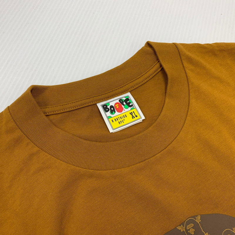 【中古品】【メンズ】 A BATHING APE アベイシングエイプ 001TEL301334M COLLEGE MONOGRAM APE HEAD TEE カレッジ モノグラム エイプ ヘッド Tシャツ トップス 半袖 142-251109-cs-20-izu サイズ：XL カラー：ブラウン 万代Net店