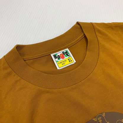 【中古品】【メンズ】 A BATHING APE アベイシングエイプ 001TEL301334M COLLEGE MONOGRAM APE HEAD TEE カレッジ モノグラム エイプ ヘッド Tシャツ トップス 半袖 142-251109-cs-20-izu サイズ：XL カラー：ブラウン 万代Net店
