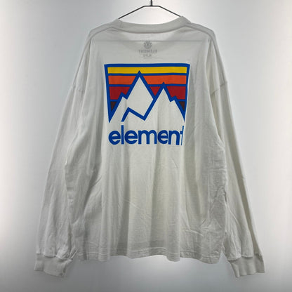 【中古品】【メンズ】 ELEMENT バックプリント 長袖 Tシャツ ロンT 147-260327-WA-09-iwa サイズ：XL カラー：ホワイト 万代Net店