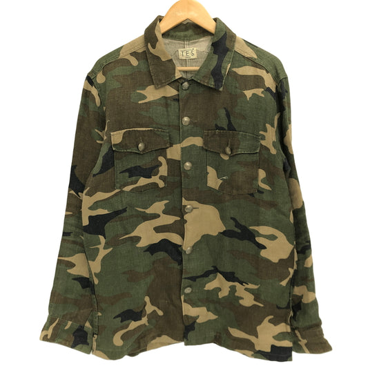 【現状渡し品】【メンズ】 THE ENDLESS SUMMER エンドレスサマー MX-6774006 CAMO MILITARY JACKET カモフラージュ ミリタリージャケット シャツジャケット 長袖 迷彩 古着 147-260909-rs-03-fur サイズ：L カラー：カモフラージュ 万代Net店