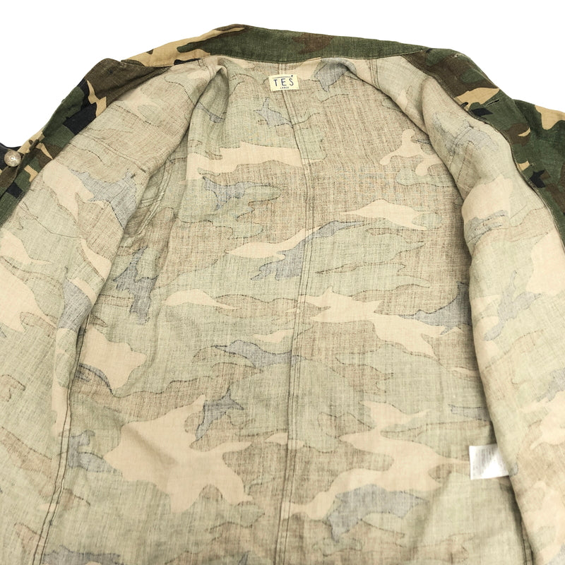 【現状渡し品】【メンズ】 THE ENDLESS SUMMER エンドレスサマー MX-6774006 CAMO MILITARY JACKET カモフラージュ ミリタリージャケット シャツジャケット 長袖 迷彩 古着 147-260909-rs-03-fur サイズ：L カラー：カモフラージュ 万代Net店